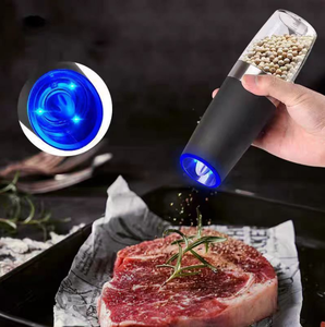 Gravity Induction Electric Pepper Grinder Set Stainless Steel Automatic Salt Mill Adjustable Coarseness Kitchen <strong>Spice</strong> Grinder - Product Image 1