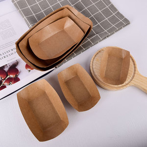 Assiettes en papier jetables, plateau alimentaire, <span class=keywords><strong>vaisselle</strong></span> jetable en papier kraft moderne <span class=keywords><strong>pour</strong></span> mariages, fêtes, restaurants - Product Image 4