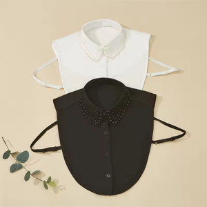 Blus Wanita Kerah Mutiara Moda Hombre Naturales Piedra Fake Collar Kaos untuk Pria Pastoral Clerical Collar Hombr Jaket - Product Image 1