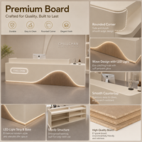 Bureau de réception moderne en MDF personnalisé pour salon de beauté, hôtel, avec éclairage LED, design pliable, armoire de rangement pour l'école et l'hôpital