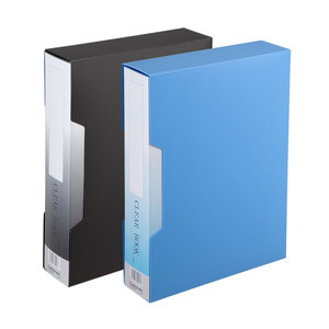 Comix United Clear Book A4 Size 100 Folders Office Organizer <b>Blue</b> And Black Standing Type PP <b>Material</b> - Product Image 1