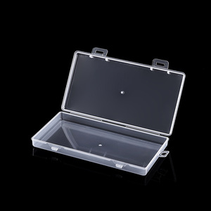 Caja de almacenamiento de plástico rectangular transparente, tapa con doble hebilla para joyería, herramientas, piezas, contenedor organizador de 170x90x35mm - Product Image 2