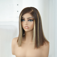 Perruque Bob en Cheveux Humains avec Fermeture en Dentelle 5x5, Qualité Salon, Prête à Porter, Pré-épilée, Coupe Droite, Vente en Gros