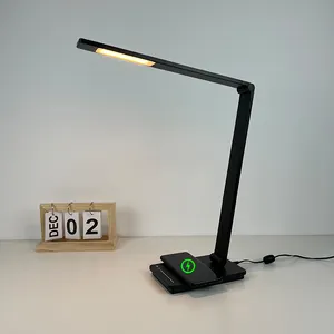 foldable study reading learning light table 10w qi wireless charger led desk lamp with wireless charging