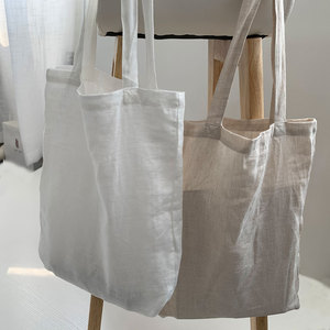 100 <strong>Percent</strong> French <strong>Linen</strong> <strong>Fabric</strong> for Eco-Friendly Promotion Eco Reusable Street Shoulder Handle <strong>Linen</strong> Tote Bag