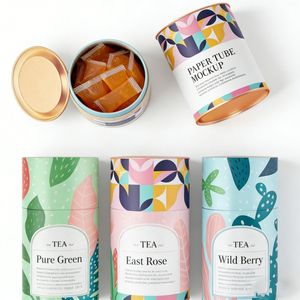 Caja de Embalaje de Cartón Reciclado para Sales de Baño y Cosméticos, Caja Redonda de Papel Kraft para Perfume, Crema, Loción, Tubos de Regalo - Product Image 3