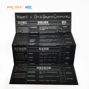 Brosur kursus seni kustom stok kartu hitam tanpa lapisan dengan tinta perak cetak kualitas tinggi untuk Promosi Desain - Product Image 3