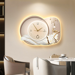 Reloj Decorativo Abstracto Geométrico de Arte Silencioso con Impresión UV, Decoración del Hogar, Arte de Pared, Pintura con Luz LED, Directo de Fábrica - Product Image 2