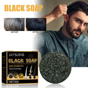 White To Black Grey Coverage Hair <strong>Shampoo</strong> Bar 50g 100% Natural Polygonum Multiflorum Black Soap For Hair Darkening - Product Image 2
