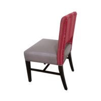 Chaise de salle à manger en cuir PU avec dossier découpé pour usage commercial moderne dans les cafés, bistrôs, hôtels, restaurants et salles d'attente
