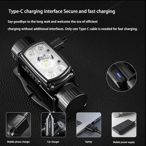 超亮XHP50发光二极管可充电前照灯1000流明9模式运动传感器磁性白色红色前照灯手电筒 - Product Image 6