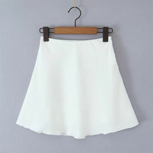 Minigonna Casual Estiva da Donna 2026 Traspirante a Vita Naturale, 2 Varianti di Colore, Chiusura con Cerniera, Tinta Unita, <span class=keywords><strong>Gonna</strong></span> a Trapezio alla Moda - Product Image 2