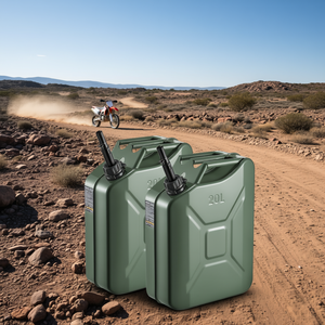 Bidón de Combustible Metálico Vevor de 20L, Bidón Rectangular Verde para Motocicleta, ATV, UTV, Paquete de 2, Acabado Mate, Tapa de Rosca - Product Image 2