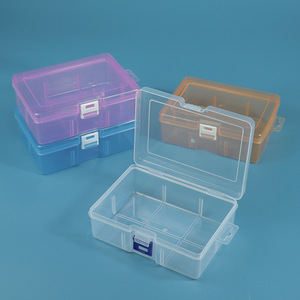 Plastic Desktop Storage Box With Lid Rectangle Office Organizer For Hardware Tools Parts Component Packaging 6 <b>Empty</b> <b>Boxes</b> - Product Image 2