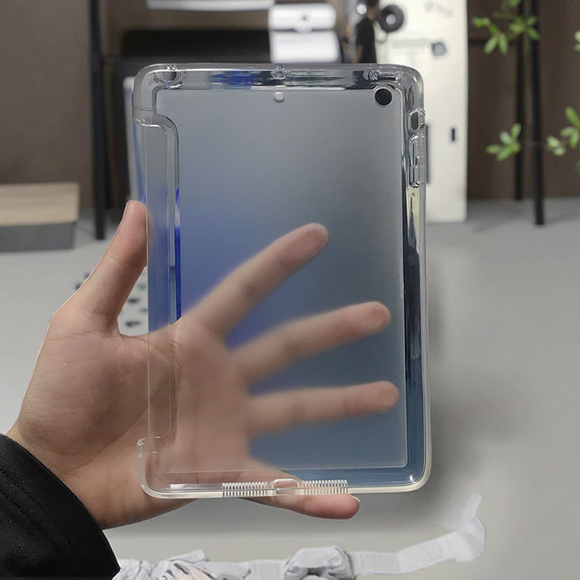 2022 New 10.2 Inch iPad Case Transparent Shockproof Shell with Pen Slot Made of Premium Glass