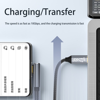 Câble USB-C mâle vers USB-C mâle à angle droit, 100W PD, transfert audio 4K 60Hz plus rapide, câble de charge pour téléphone, ordinateur portable, TV, VR