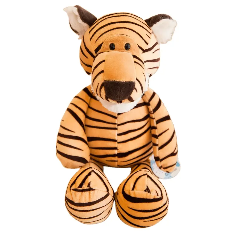 QY Brinquedo de pelúcia simulado de tigre de bebê de 15-35 cm, boneco macio de pelúcia tigre selvagem da selva, animal selvagem