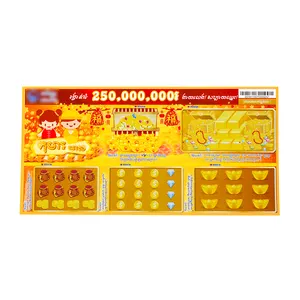 2024 Papel De Impressão Personalizado Popular Holt Vendendo Surpresa Revelar Scratch Off Loteria Bilhetes Cartões