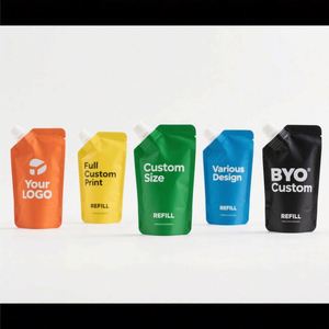 Bolsa de Plástico Transparente Personalizada con Boquilla para Envasado de Mascarillas Faciales, Lociones y Rubores, Material PE Reciclable, Logotipo Personalizado - Product Image 3