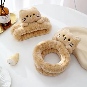 QianJin New Gato Bonito Com Gola Face Wash Maquiagem Headband Anti Slip À Prova D' Água e umidade-prova Headband - Product Image 5