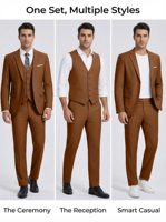 Costume 3 pièces pour homme, coupe classique, veste, gilet et pantalon bleu marine uni, idéal pour les entretiens, le bureau, les affaires et le travail