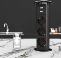 Multiprise motorisée escamotable standard DE 65 mm, prise de bureau encastrée dissimulée avec USB pour la maison, la cuisine, le bureau