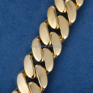 공장 사용자 정의 20MM 리얼 S925 실버 9k 10K 14k 18k 솔리드 채워진 화이트 골드 마이애미 쿠바 링크 체인 팔찌 - Product Image 4