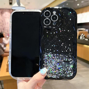 Funda de Teléfono de Silicona Suave con Purpurina y Estrellas Transparentes, Estilo Coreano, para Mujer, para iPhone 15 Pro Max 16 Plus 17 - Product Image 4