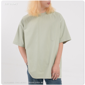 Camiseta de punto holgada de algodón pesado de 230 g para hombre, con costura sencilla, de secado rápido, antiarrugas, informal, para venta al por mayor. - Product Image 2