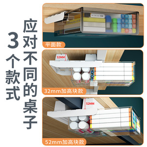 Organisateur de bureau Qinfeng, boîte de rangement en plastique transparente pour tiroir de bureau, organisation des petits objets, style européen - Product Image 3