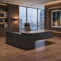 Scrivania Direzionale di Lusso a Forma di L, Arredamento per Ufficio Moderno, Tavolo per Manager e CEO