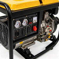 Générateur diesel portable 12 kW, refroidissement par air, démarrage électrique, triphasé 380 V 50 Hz, châssis ouvert pour la construction