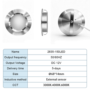 Mini <span class=keywords><strong>spot</strong></span> LED ultra-plat encastré en aluminium pour éclairage de meubles, armoires, étagères et vitrines - Product Image 2