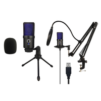 Microphone USB Plug & Play pour Ordinateur, Micro Studio Professionnel avec Trépied pour le Gaming et le Streaming