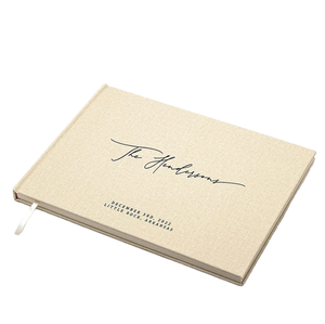 Album photo de voyage, carnet de croquis, planificateur de mariage, livre d'or, personnalisable avec logo en feuille d'or, couverture rigide en tissu de <span class=keywords><strong>lin</strong></span>, pour anniversaire, événement, mariage - Product Image 1