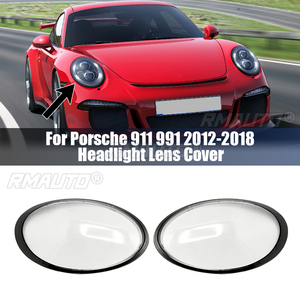 สำหรับ Porsche 911 991 ปี 2012-2018 ฝาครอบไฟหน้าสีดำใส  ฝาครอบโคมไฟ  ฝาครอบไฟหน้า  แผ่นอะคริลิคใส - Product Image 1