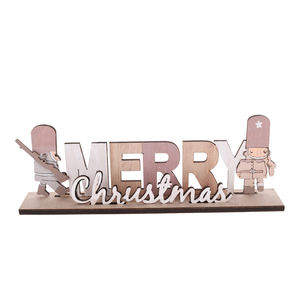 Lumière LED Farmhouse Christmas Tabletop Signs Rustic Wooden Soldier Letter Ornaments Merry Christmas Design Winter Table Decor - Product Image 6