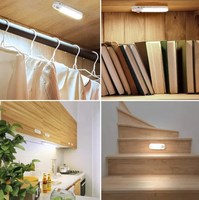 Lumière de nuit à détecteur de mouvement USB rechargeable 500 mAh 12 LED 60 lm, lumière d'armoire moderne RGB, lumière murale pour la maison et la salle de bain, options de télécommande