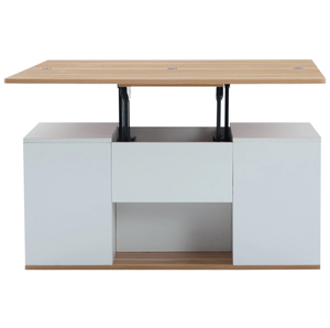 <span class=keywords><strong>Table</strong></span> <span class=keywords><strong>basse</strong></span> en bois blanc multifonctionnelle <span class=keywords><strong>relevable</strong></span> avec 2 tables, <span class=keywords><strong>design</strong></span> bicolore, <span class=keywords><strong>table</strong></span> de rangement pour salon, <span class=keywords><strong>table</strong></span> centrale - Product Image 4