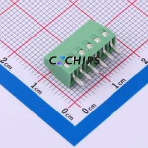 1725698 <b>Screw</b> Terminal <b>Block</b> Through hole Component (THT),P=2.54mm Connector 1x6P 2.54mm Green Through Hole - Product Image 2