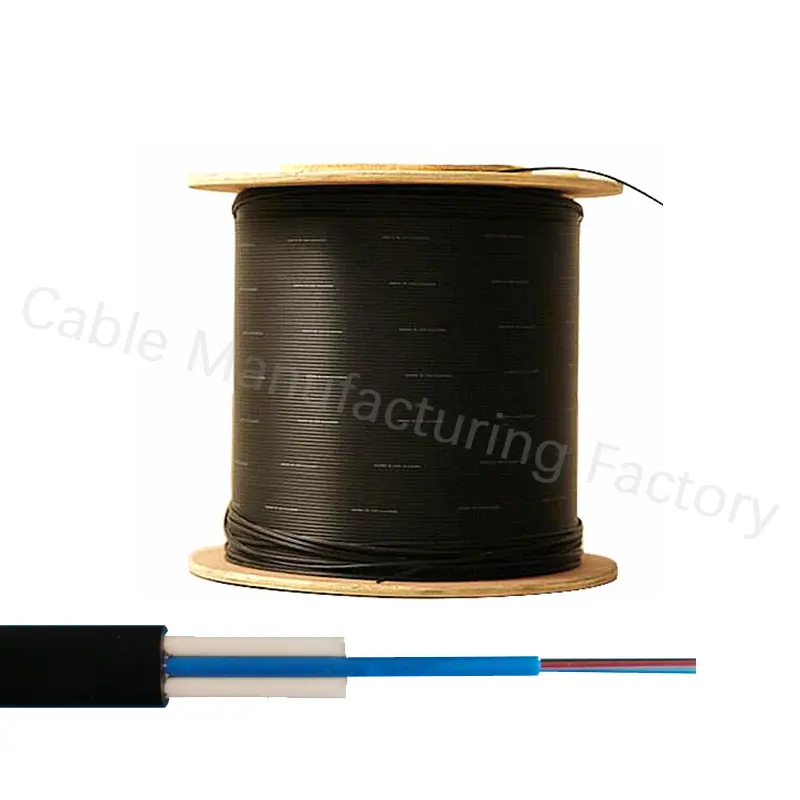 Manufacturing indoor or outdoor GYFXTBY flat cable FTTH 12 core single mode fiber optical cable