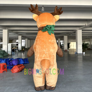 Noël Rein cerf dessin animé Anime fourrure matériel gonflables père noël bonhomme de neige robe <span class=keywords><strong>renne</strong></span> Costume défilé accessoires drôle mascotte - Product Image 5