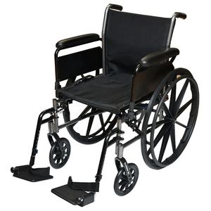 スイングアウェイフットレスト付きスチール車椅子<span class=keywords><strong>20</strong></span>インチワイドシート、300ポンドの耐荷重、ブラック - Product Image 2