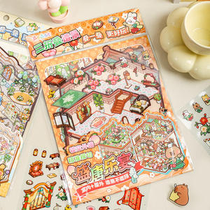 4 autocollants par paquet Cute Power Tri-fold Third Bullet Fun Miniature Aquascape Decoration Cut Film Sticker Book - Product Image 2