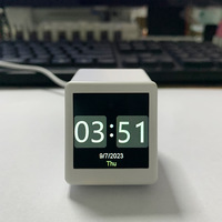 Mini Smart Wetterstation: Zeit- und Datumsanzeige, Wetterbildschirm, Smart Clock Gadget für Desktop, WiFi für Café und Büro