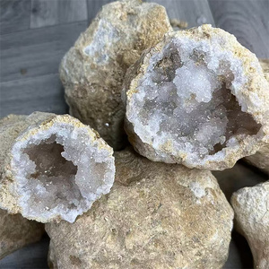 Đá thô tự nhiên Agate trắng dạng Geode, đá quý thô bán buôn - Product Image 4
