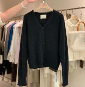 קרדיגן סרוג לנשים דגם JAC22 B2036 עם צווארון וי, סתיו חורף, חדש, קז'ואל, בצבע אחיד, מראה רחב - Product Image 2