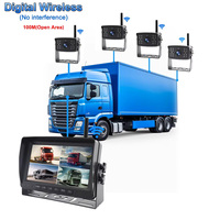 Kit Système de Surveillance sans Fil pour Voiture, Caméra de Sécurité et de Recul, Écran 7 Pouces 4 Canaux, MDVR pour BUS, Camion, Camping-Car, Remorque
