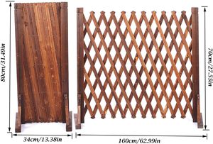 SHENGCHENG Valla telescópica de madera maciza para huerto exterior, rejilla natural para jardín - Product Image 2