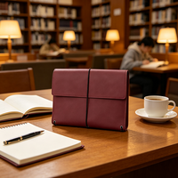 Funda para Cuaderno A5 de Cuero PU RR, Carpeta Planificadora con Ranuras para Tarjetas y Portaplumas, Estuche Protector Portátil para Diario de Negocios